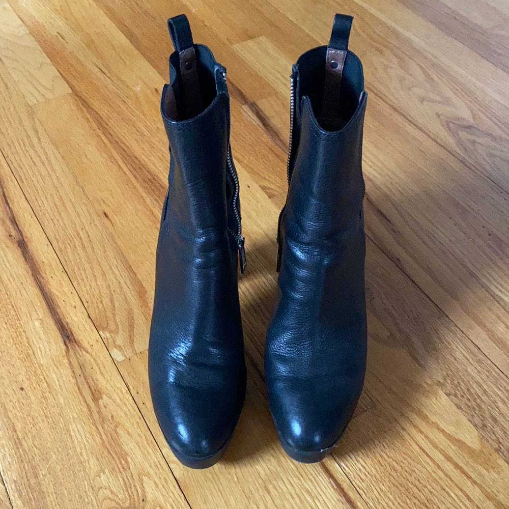 Black leather boots